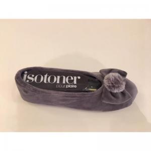 isotoner grijs pompom