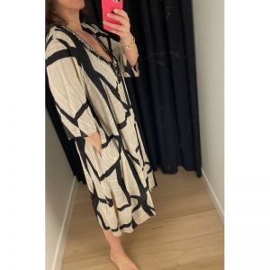 Geo vibrant beige/zwart