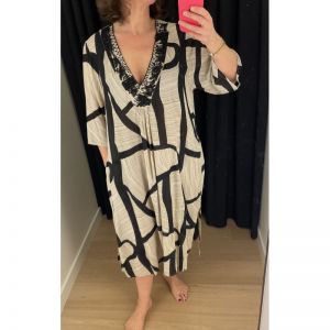 Geo vibrant beige/zwart
