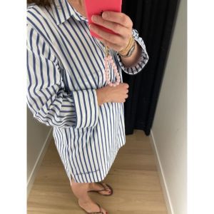 beachwear streep blauw/wi