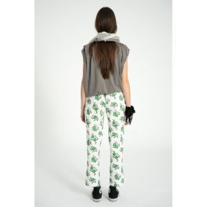 canvas flowers ecru/green flow